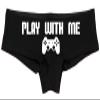 Knaughty Knickers Play with Me Video Game Sexy Flirt Gamer Girl Black Boyshort view 1