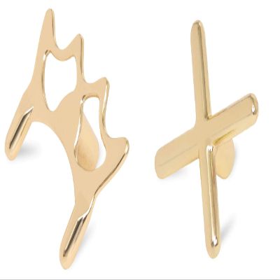 Solid Brass Billiard Bridge Heads, Set of 2 (Spider(Low)/Cross)