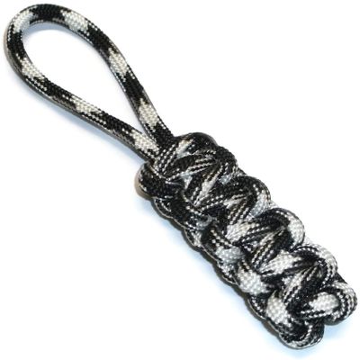 RedVex Zipper Pulls - Knife Lanyards - Equipment Lanyards - Paracord Cobra Style - Choose Your Color & Size (Qty 10) (Black and White, 4 inch)