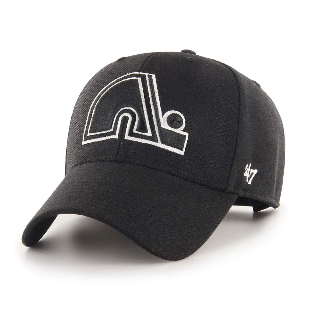 '47 Men's Quebec Nordiques Black/White MVP Adjustable Hat - One Size