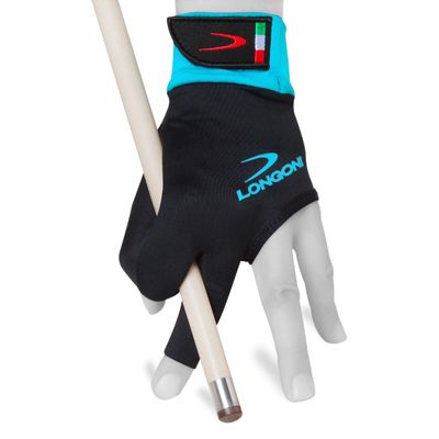 Longoni Sultan 2.0 Billiard Pool Cue Glove - for Left or Right Hand - Black (X-Large, for Left Hand (Right-Handed Player))