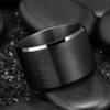 King Will Black-15mm Basic Wedding Ring For Men with Brushed Matte Surface Beveled Polished Edge Comfort Fit 14.5 view 2