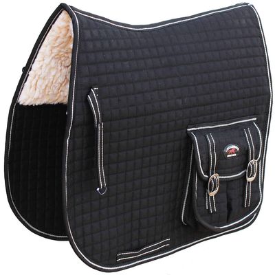 Horse English Quilted Fleece Padded All-Purpose Saddle Pad with Pockets 72122