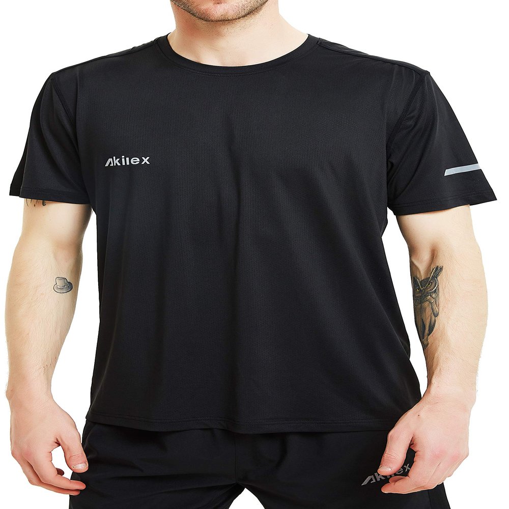 Akilex Mens Running Dry Fit T-Shirt Athletic Outdoor Short Sleeve Comfortable Sports Top