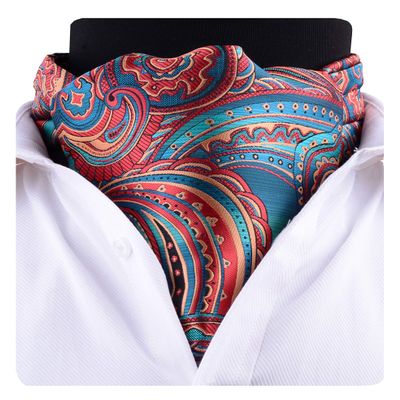 GUSLESON Men's Cravat Self Tie Paisley Jacquard Woven Floral Luxury Ascot (0602-15)