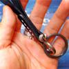 1 Pack PU-Leather Keychain Elegant Handmade Car Key Chain with Horseshoe Buckle D Ring and Key Ring Handmade Key Chain Strap and Alloy Ring to Organize Keys Black Strap view 3