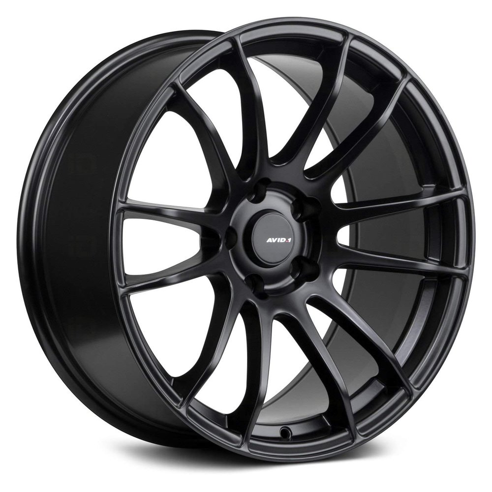 AVID.1 AV-20 Matte Black 18x9.5 Custom Wheel 5x100 Bolt Pattern with +38 Offset Lightweight Performance Alloy Wheel Aggressive Street Style & Track-Ready Car Accessories