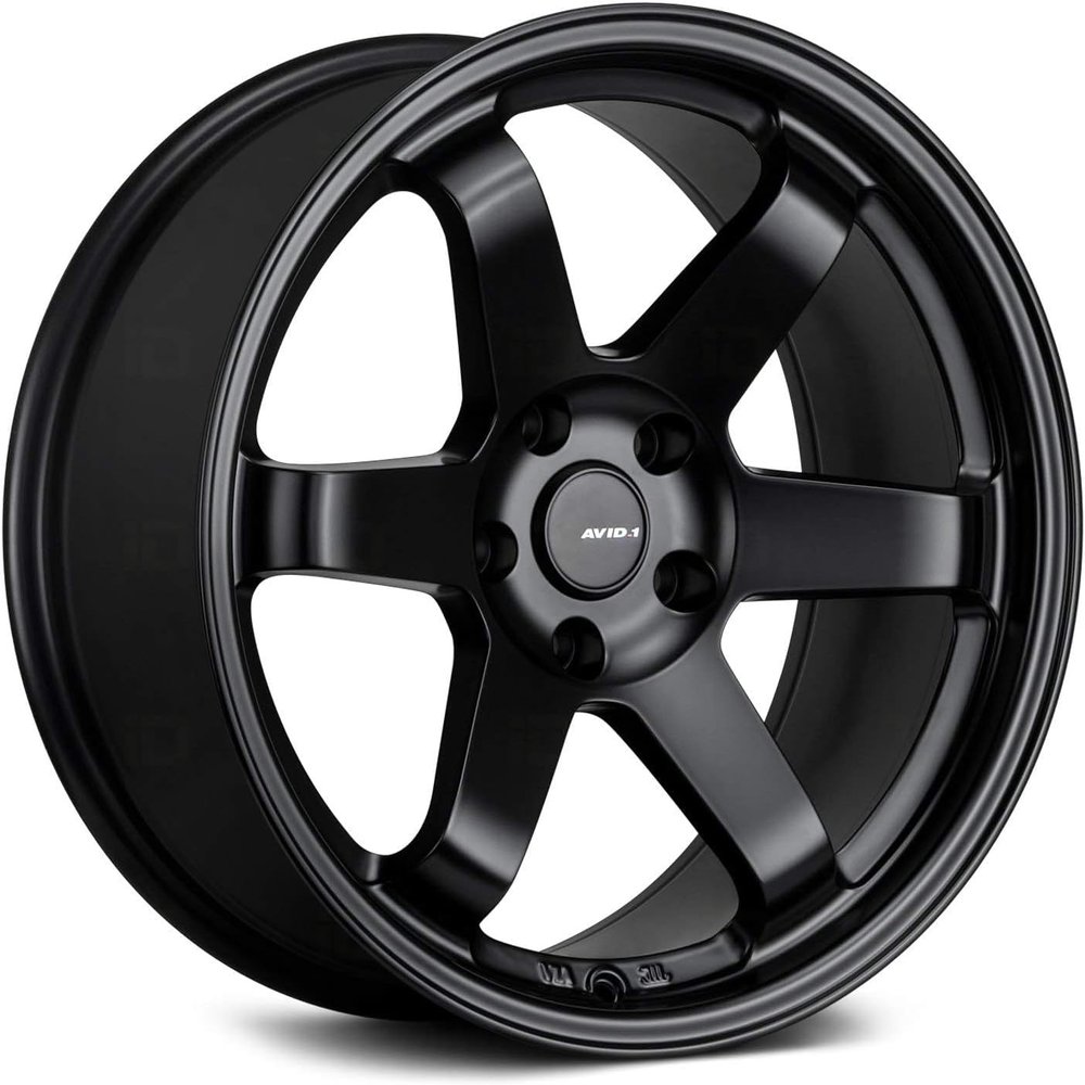 AVID.1 AV-06 Matte Black 18x9.5 Custom Wheel Fits 5x114 Bolt Pattern with +38 Offset Lightweight Performance Alloy Wheel Aggressive Street Style & Track-Ready Car Accessories