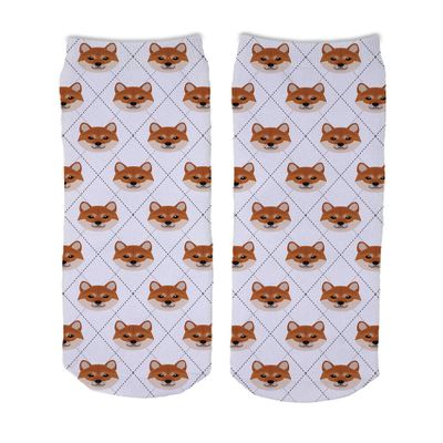 Adorable Dog Breed Design Novelty Argyle Socks (Shiba Inu)