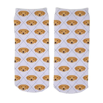 Adorable Dog Breed Design Novelty Argyle Socks (Golden Retriever)