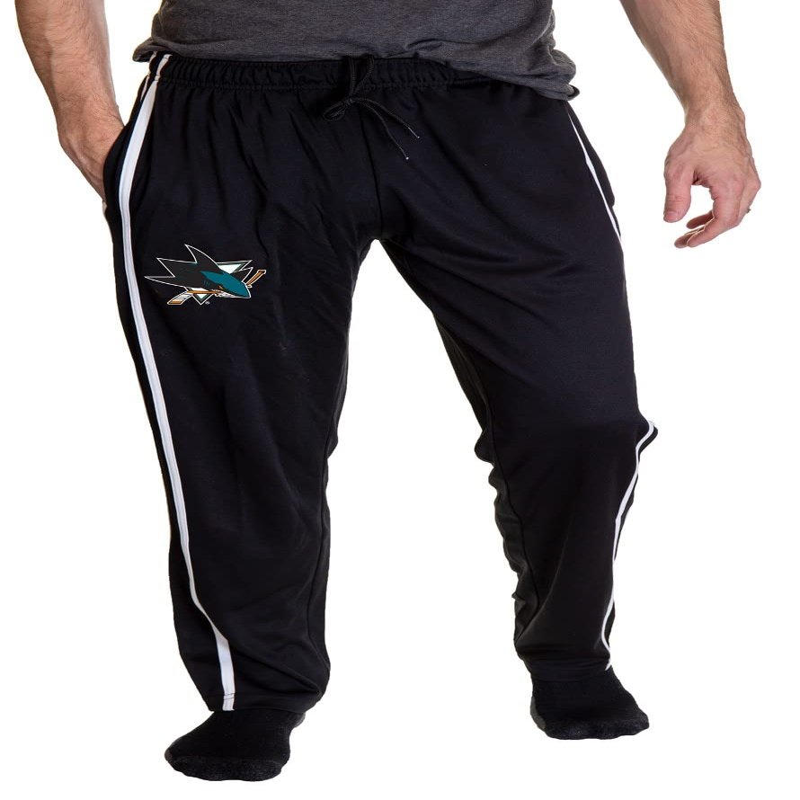 Calhoun NHL Men's Striped Training Pants (San Jose Sharks, X-Large)
