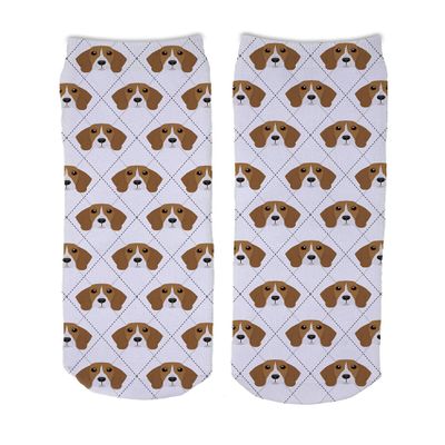 Adorable Dog Breed Design Novelty Argyle Socks (Beagle)