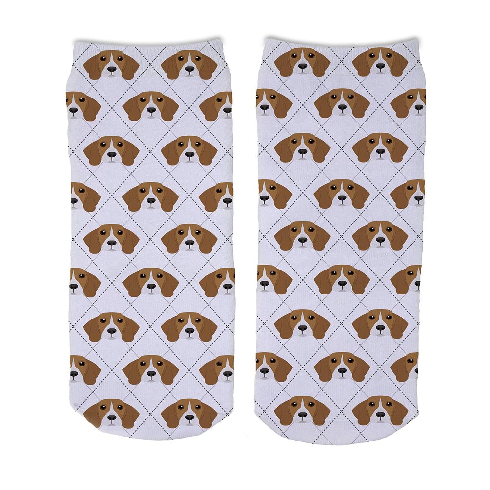 Adorable Dog Breed Design Novelty Argyle Socks (Beagle)