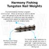 (10 Pack) - Harmony Fishing Company Tungsten Nail Weights [Select Size] (Lead-Free/No Lead Nail Weights for Neko/Wacky Rig Fishing) (Natural, 3/32oz) view 2