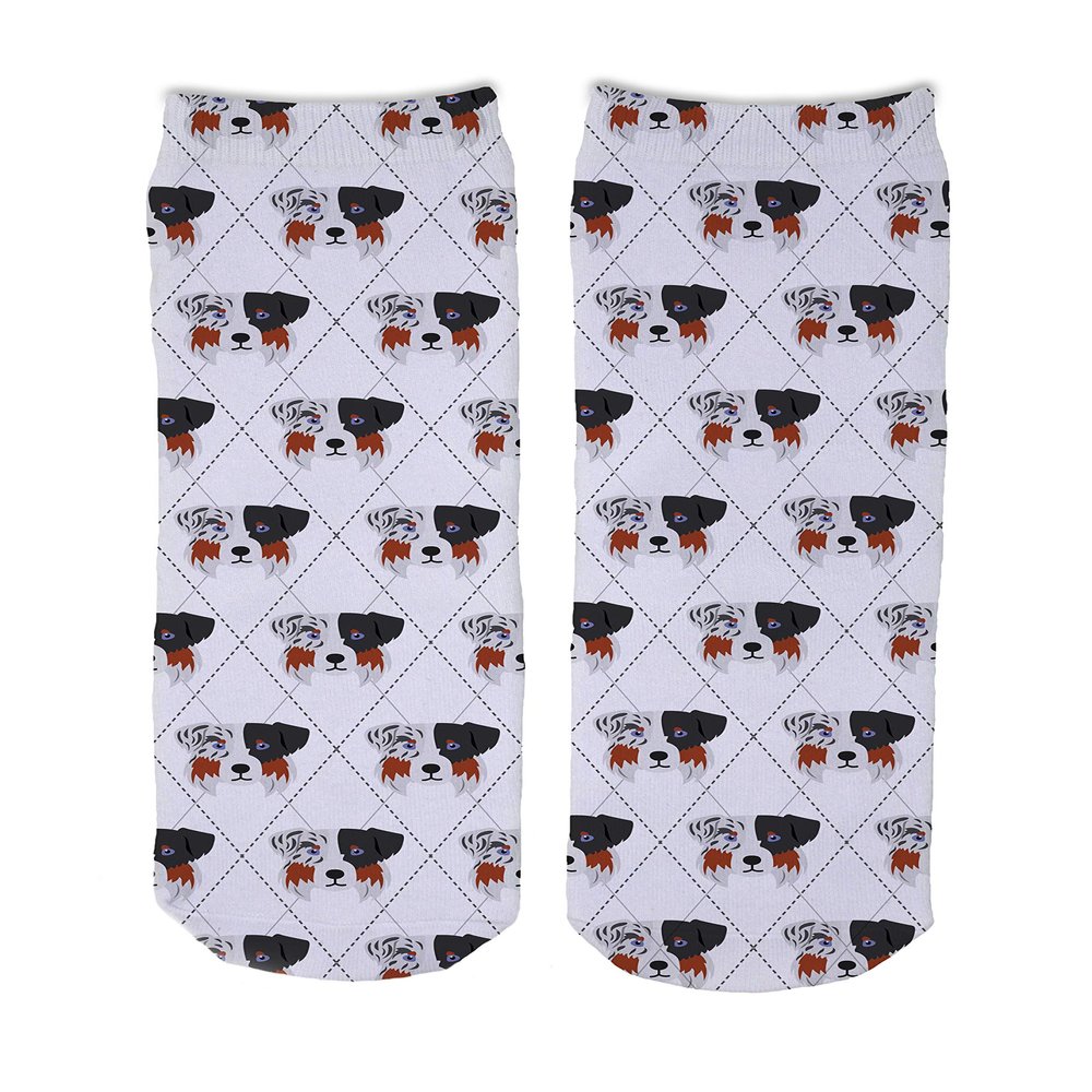 Adorable Dog Breed Design Novelty Argyle Socks (Australian Shepherd)
