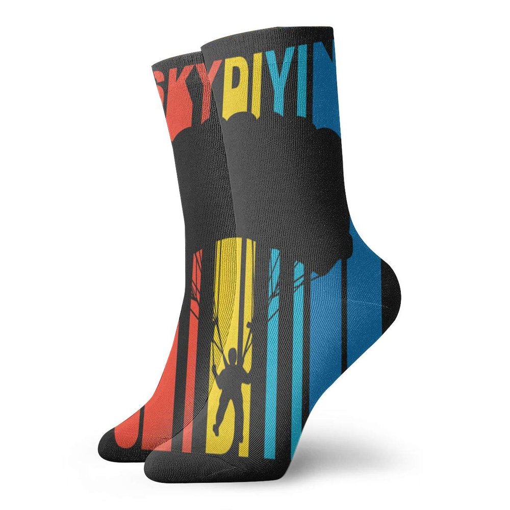 1970's Style Retro Skydiving Classics 30cm Long Socks Athletic Sport Stockings compression socks for women