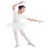 YOOJIA Kids Girls Short Sleeve X-Back Ballet Dance Dress Cotton Ruffle Tutu Skirted Gymnastics Leotard White 8-10 view 1