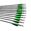 12 Pcs 30 Inch Archery Carbon Arrows 500 Spine Hunting Practice Target Carbon Arrows Shaft with 100 Grain Replaceable Tips for Archery Compound & Recurve & Traditional Bow (Green Arrow and Quiver) view 4