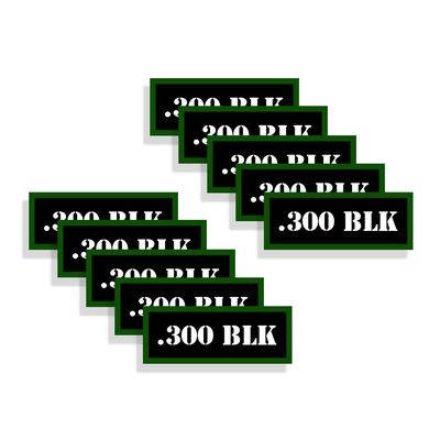 Speed Demon Hot Rod Shop Ammo Can Labels 300 BLK Ammunition Decals 300 Blackout 10 Pack Adhesive Vinyl 3"x1.15"
