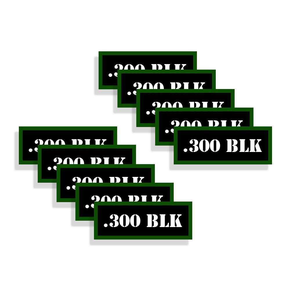 Speed Demon Hot Rod Shop Ammo Can Labels 300 BLK Ammunition Decals 300 Blackout 10 Pack Adhesive Vinyl 3"x1.15"