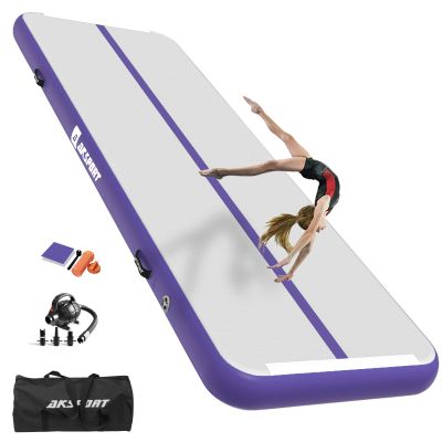 AKSPORT Air Mat Tumble Track Gymnastics Tumbling Mat Inflatable Floor Mats With Electric Air Pump for Home Use/Tumble/Gym/Training/Cheerleading/Parkour/Beach/Park/Water(purple, 16.4)