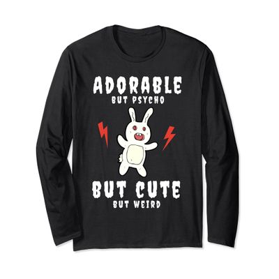 Adorable Psycho Cute Weird Bunny Funny Long Sleeve T-Shirt