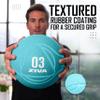 ZIVA Medicine Exercise Ball - Durable Rubber Shell, Easy-Grip Textured Finish - Strength Training, Core Workouts - Turquoise 10lb view 3