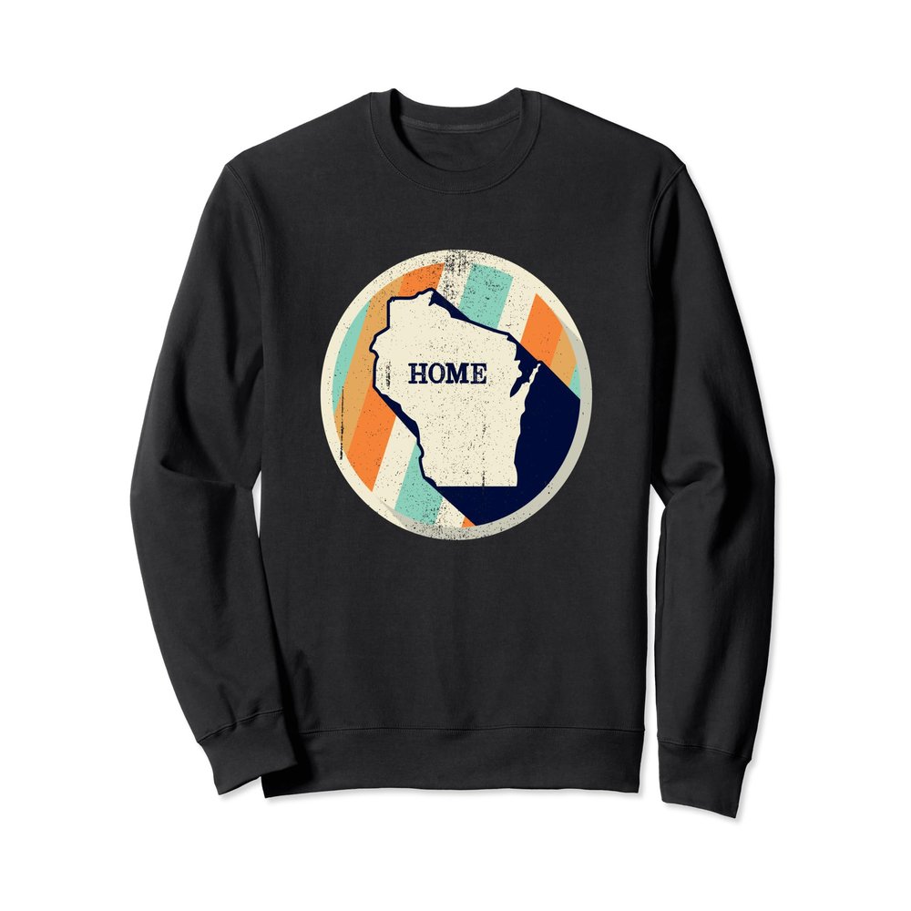 Vintage Wisconsin Sweatshirt WI Home State Blue Retro Sweatshirt