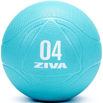 ZIVA Medicine Exercise Ball - Durable Rubber Shell, Easy-Grip Textured Finish - Strength Training, Core Workouts - Turquoise 4lb