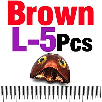Jammas 5PCS Multiple Color Skull Sculpin Helmet Fish Flies Weighted Streamers Fly Tying Material - (Color: 5PCS Brown L)