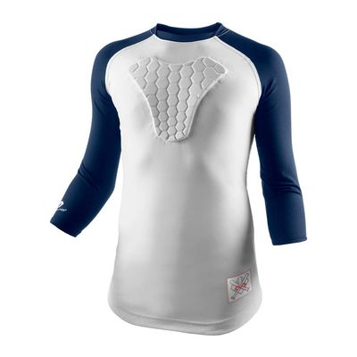 McDavid Youth HEX Sternum Raglan 3/4 Sleeve Shirt (X-Large, Navy)