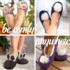 Adult Women's Comfy Warm Fuzzy Fur Rabbit Pompom Non-Skid Home Slippers, 1 Pair, Medium Grey Rabbit view 2