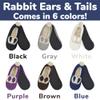 Adult Women's Comfy Warm Fuzzy Fur Rabbit Pompom Non-Skid Home Slippers, 1 Pair, Medium Grey Rabbit view 4