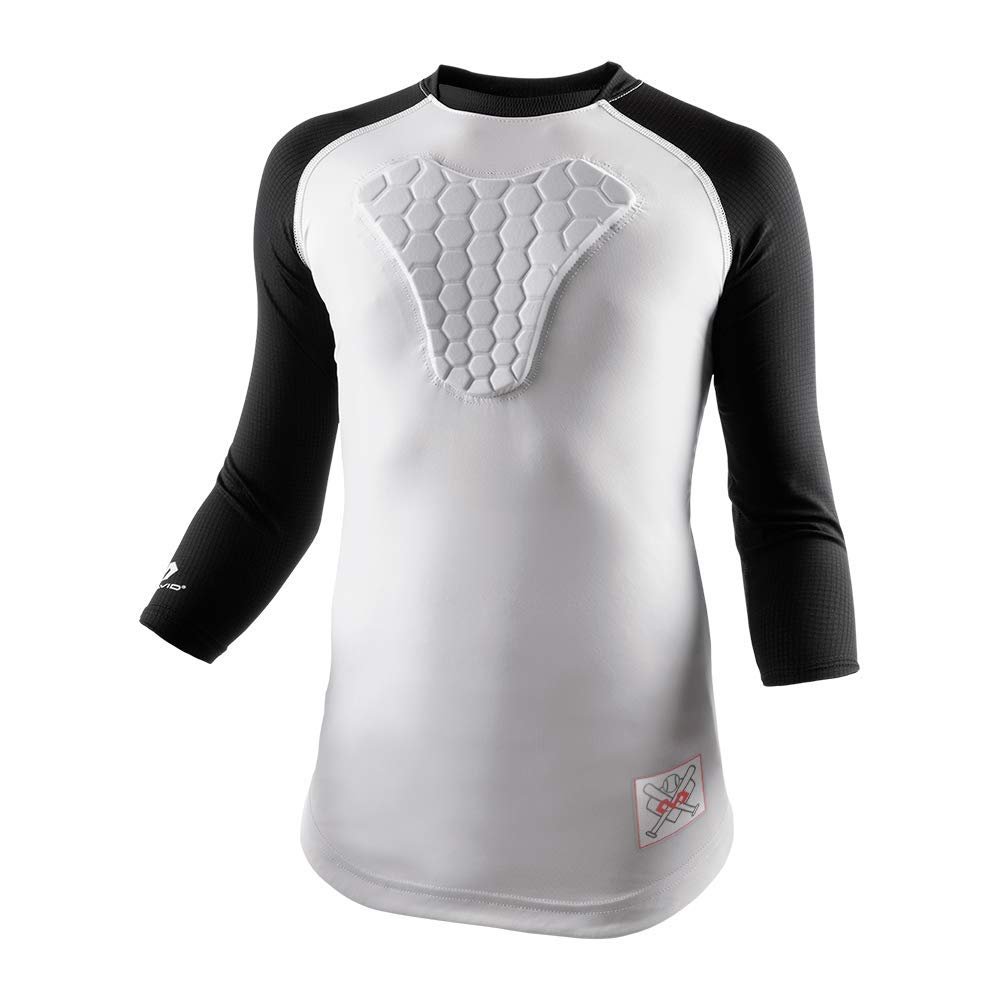 McDavid Youth HEX Sternum Raglan 3/4 Sleeve Shirt (X-Large, Black)
