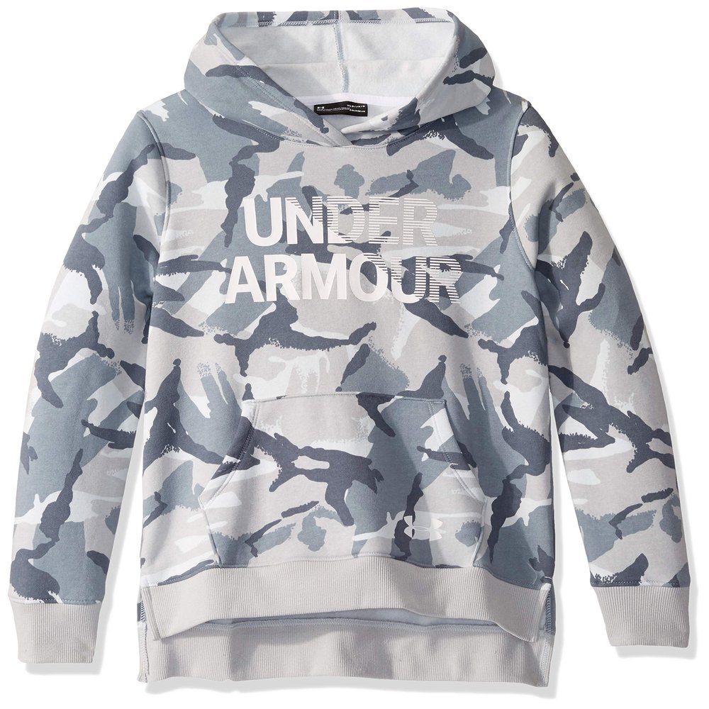 Under Armour Girls' UA Rival Fleece Wordmark Hoodie Youth X-Small Gray