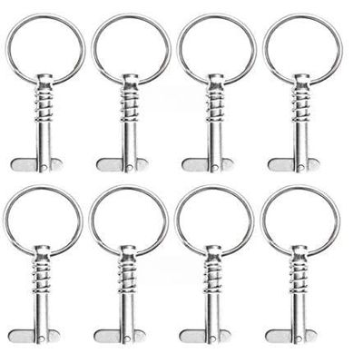 Eight Pcs of Marine Grade Stainless Bimini Top Pins w/Drop Cam & Spring 1/4" x 1" Grip