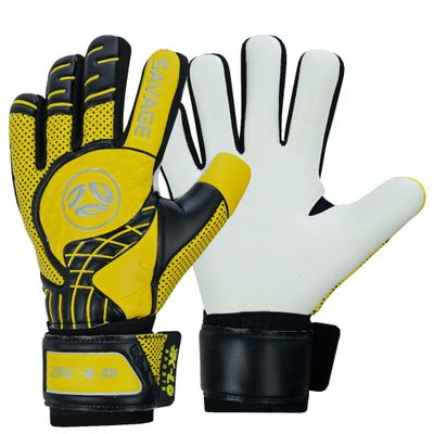 K-LO Goalkeeper Gloves: Savage Rise Soccer Goalie Gloves - Yellow Size 8 (Unisex, Youth, Kids & Adult) - Fingersaves for Protection | Strong Grip Palm