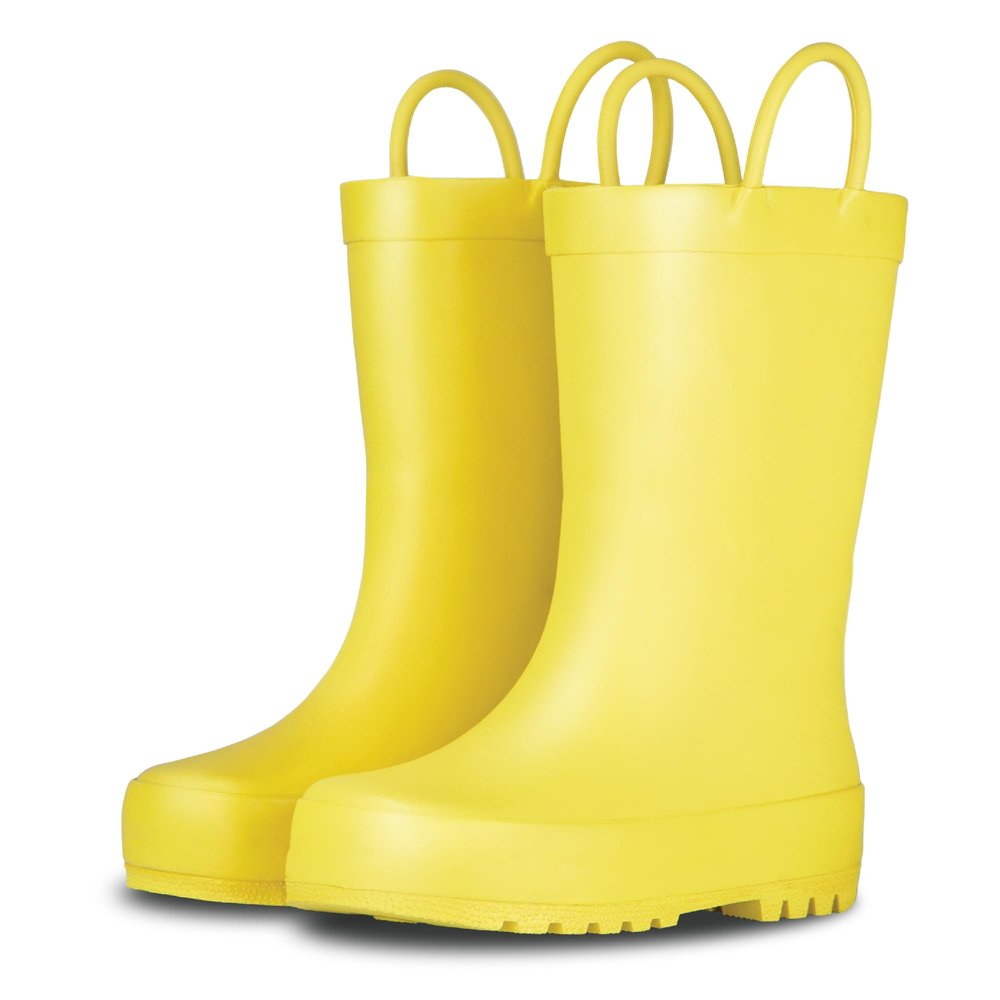 LONECONE Kids Rain Boots in Matte Colors - Sunshine Yellow, 8 Toddler