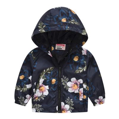 Baby Toddler Boys Girls Fall Spring Clothes Jacket 1-5 Years Old Kids Floral Flowers Hoodie Coats Tops (2-3 Years Old, Black)