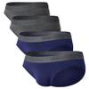 DAVID ARCHY Men's Briefs Rayon Made From Bamboo Underwear Pouch Breathable Super Soft Comfort 4 Pack (XL, Navy Blue/Dark Gray) view 1