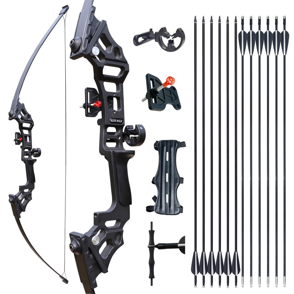 IS-TONGTU Archery Bows for Adults, Takedown Aluminum Alloy Riser Bow and Arrow Set for Adults Beginners, 30 40 Lbs Right Hand Archery Set with 12 Arrows Recurve Kit