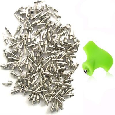 AUGSUN 110 Pieces 1/2 Inch Stainless Steel Track and Cross Country Spikes with Spike Wrench, Replacement Spikes for Sprint Sports Short Running Shoes