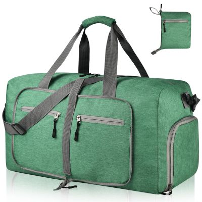 Dimayar 85L Travel Duffle Bag for Men Women - Foldable Duffel Bag with Shoes Compartment - Overnight Bags Waterproof & Tear Resistant(Forest Green)