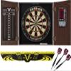 Viper by GLD Products Vault Deluxe Dartboard Cabinet with Integrated Pro Score, Dead On Dartboard, Toe Throw Line, and Black Mariah Steel Tip Darts,Mahogony Finish, One Size, Multicolor view 1