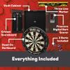 Viper by GLD Products Vault Deluxe Dartboard Cabinet with Integrated Pro Score, Dead On Dartboard, Toe Throw Line, and Black Mariah Steel Tip Darts,Mahogony Finish, One Size, Multicolor view 2