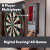 Viper by GLD Products Vault Deluxe Dartboard Cabinet with Integrated Pro Score, Dead On Dartboard, Toe Throw Line, and Black Mariah Steel Tip Darts,Mahogony Finish, One Size, Multicolor view 3