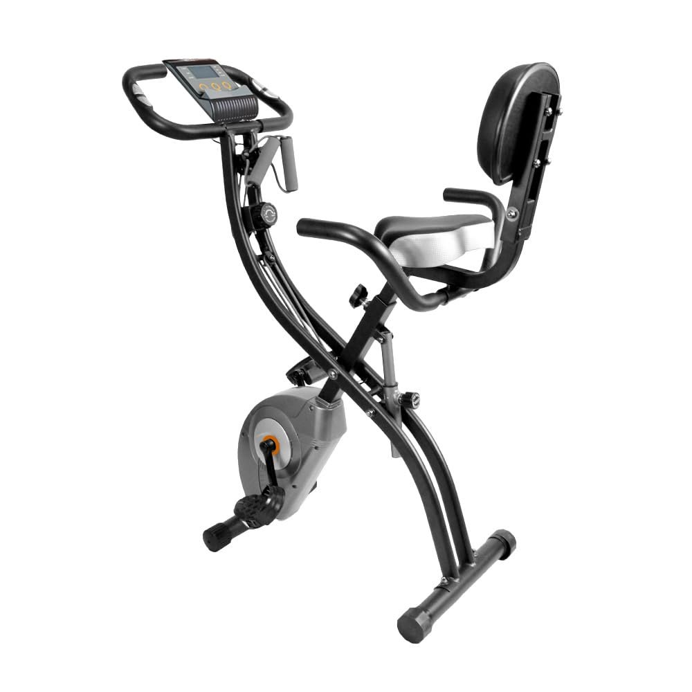ATIVAFIT 3-in-1 Foldable Exercise Bike for Home, Upright & Recumbent Indoor Bike with 8-Level Magnetic Resistance, Resistance Bands, Quiet Cardio, Adjustable Seat