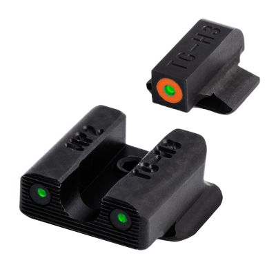 TRUGLO Tritium Pro Night Sights, Compatible with Smith & Wesson M&P Bodyguard 380 | Glow-in-The-Dark Front & Rear Gun Sight Set with Orange Focus Lock Front Ring