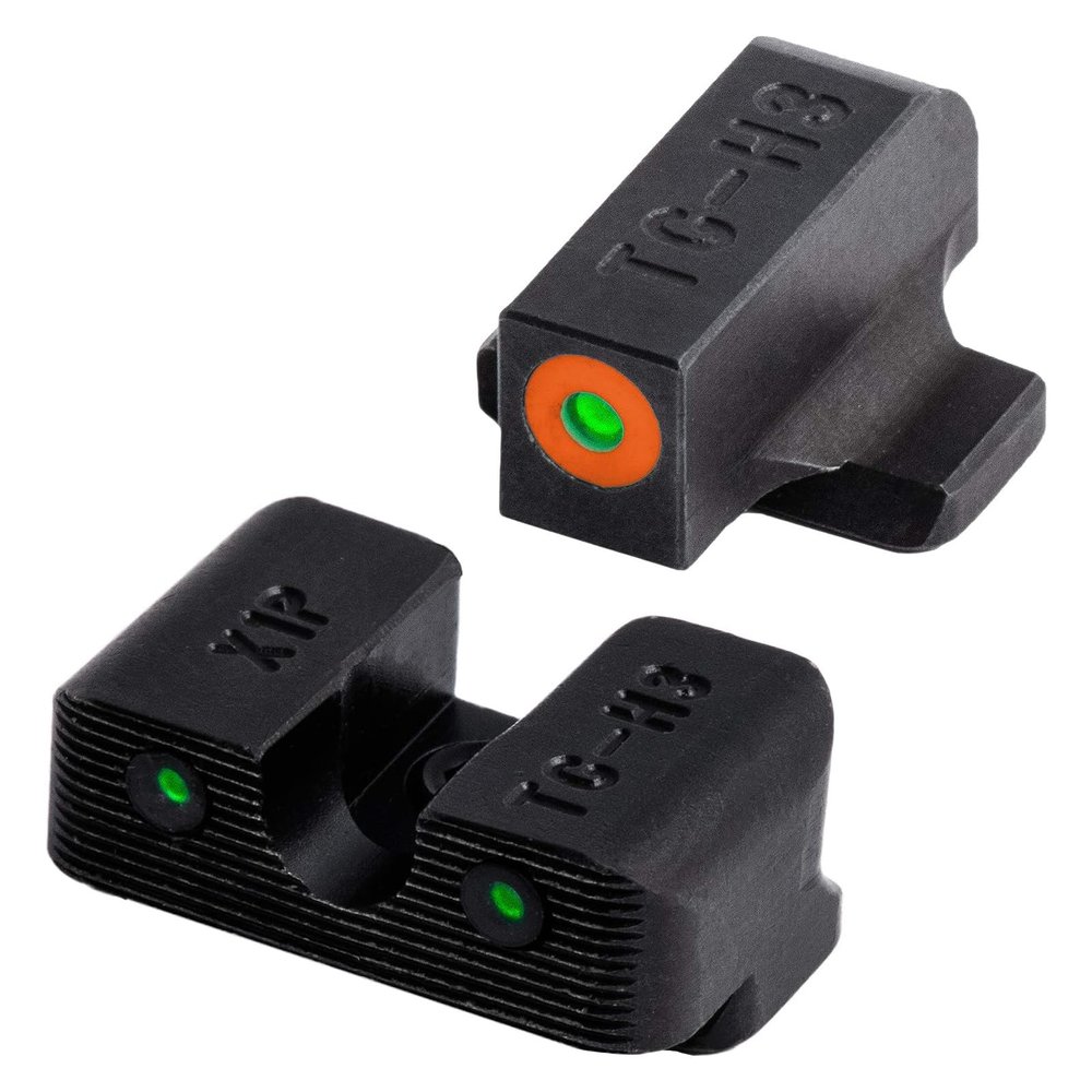 TRUGLO Tritium Pro Handgun Night Sights, Compatible with Springfield Armory XD Series | Compact Durable Glow-in-The-Dark Front & Rear Gun Sights with Orange Focus Lock Front Ring