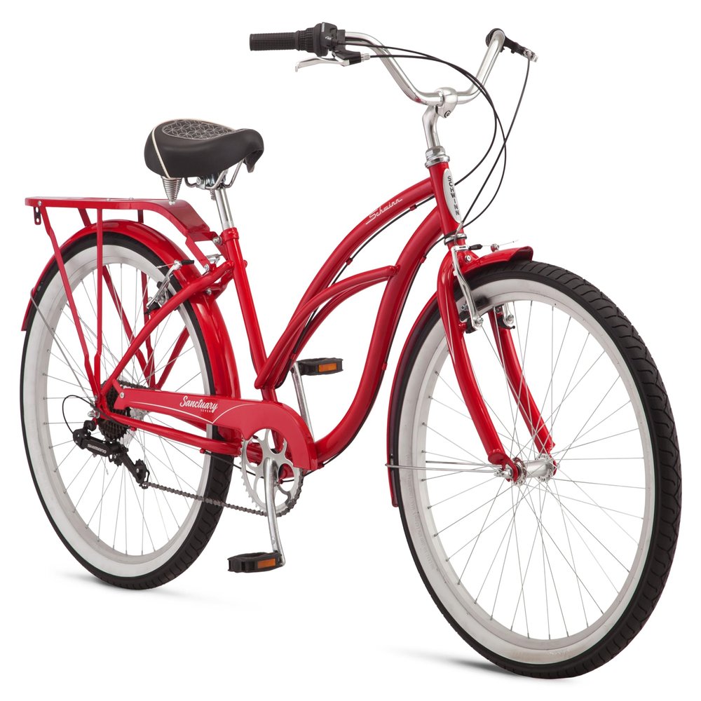 Schwinn Sanctuary 7 Cruiser Bike, 26 Inch Bike for Women and Men, 7-Speed Beach Cruiser Bicycle, Linear Pull Brakes, Comfortable Padded Seat, Upright Riding Position, Adult Bicycle